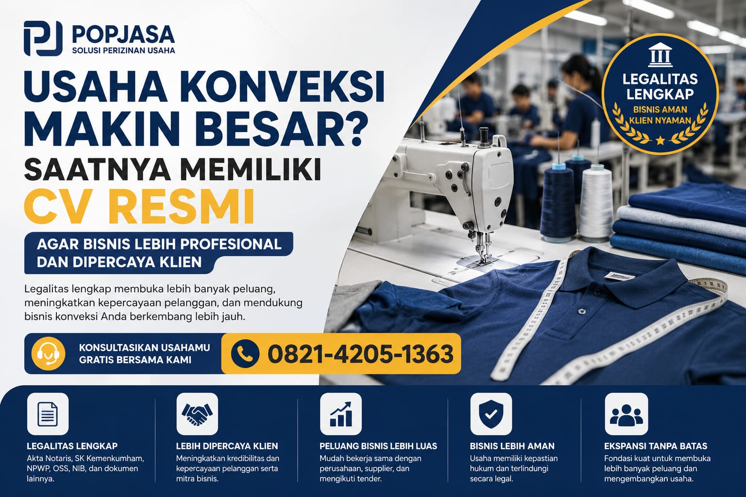 Usaha Konveksi Makin Besar? Saatnya Memiliki CV Resmi agar Bisnis Lebih Profesional dan Dipercaya Klien