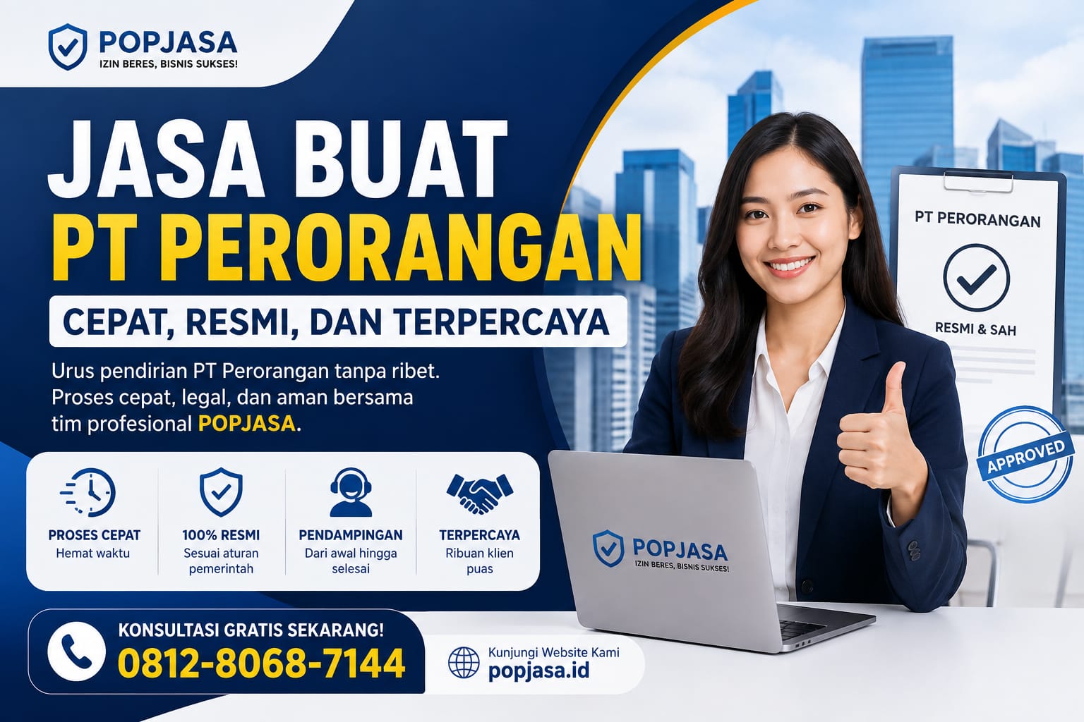 Jasa Buat PT Perorangan Cepat, Resmi, dan Terpercaya | 081280687144 | POPJASA