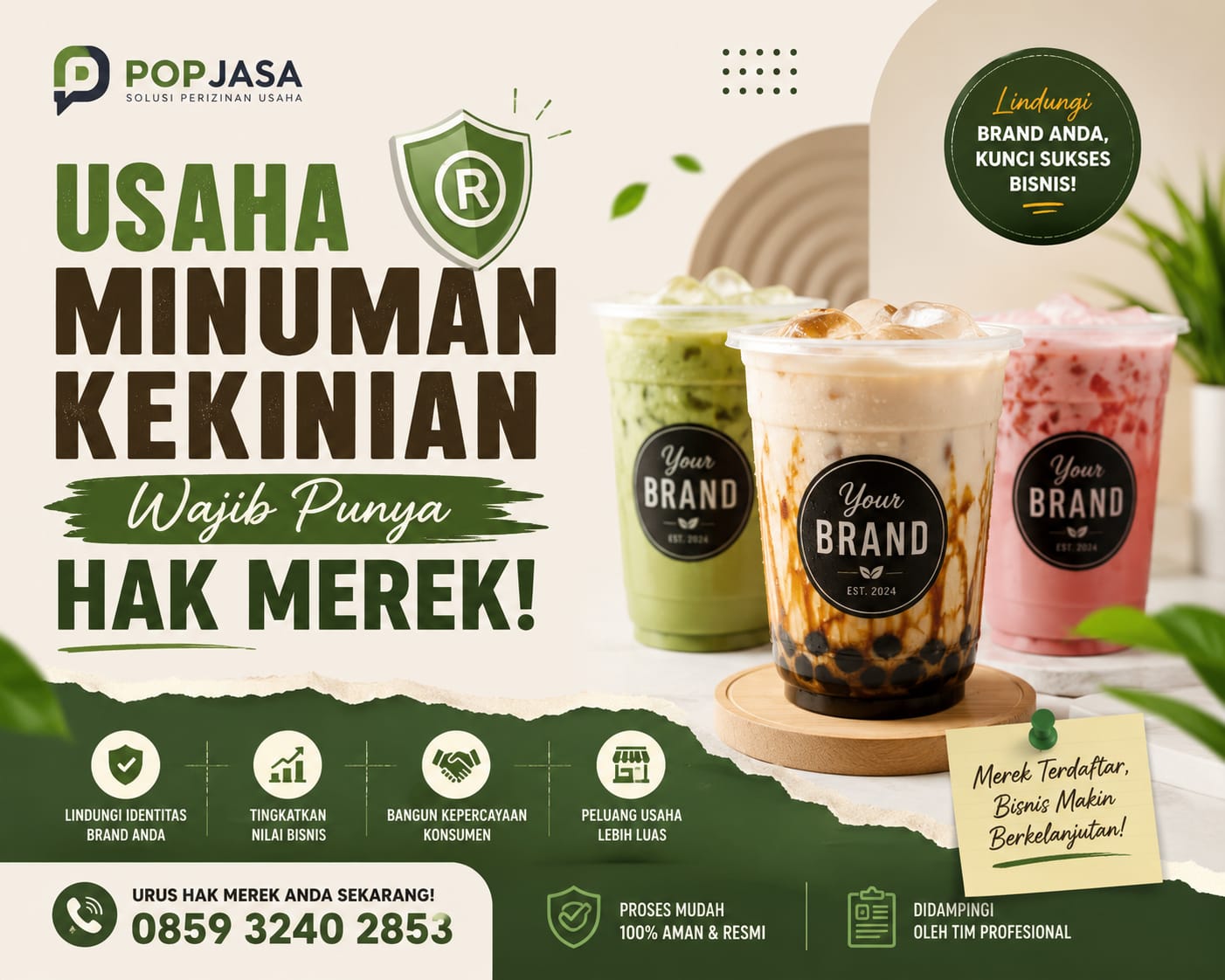 Usaha Minuman Kekinian Wajib Punya Hak Merek | 0859 3240 2853 